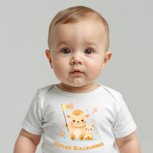 Bitcoin baby bodysuit Future Bullrunner bull design organic cotton infant clothing