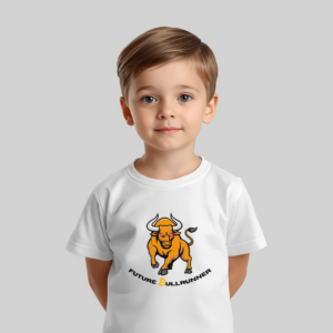 Bitcoin kids t-shirt Future Bullrunner bull design organic cotton children clothing