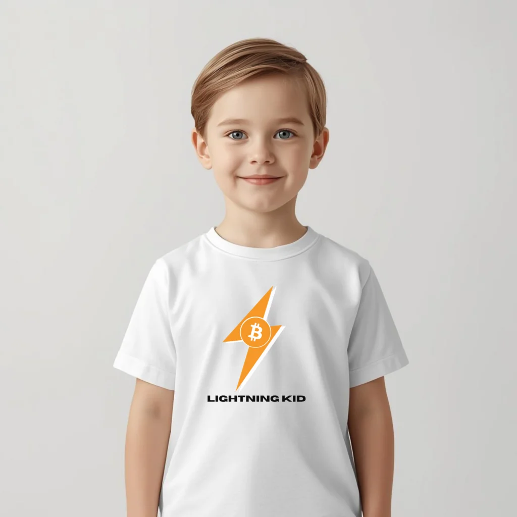 Bitcoin kids t-shirt Lightning Kid organic cotton comfortable lightweight shirt for children
