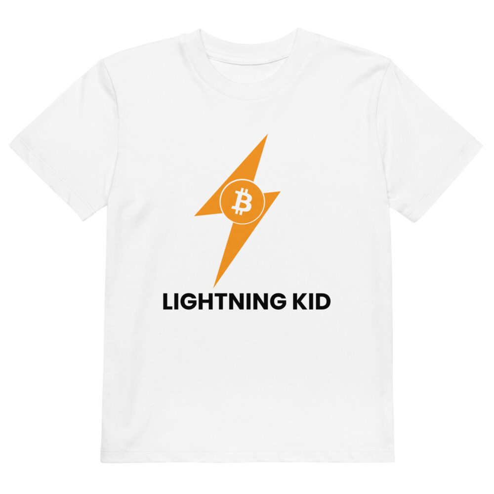 Bitcoin kids t-shirt Lightning Kid lightning design organic cotton children clothing
