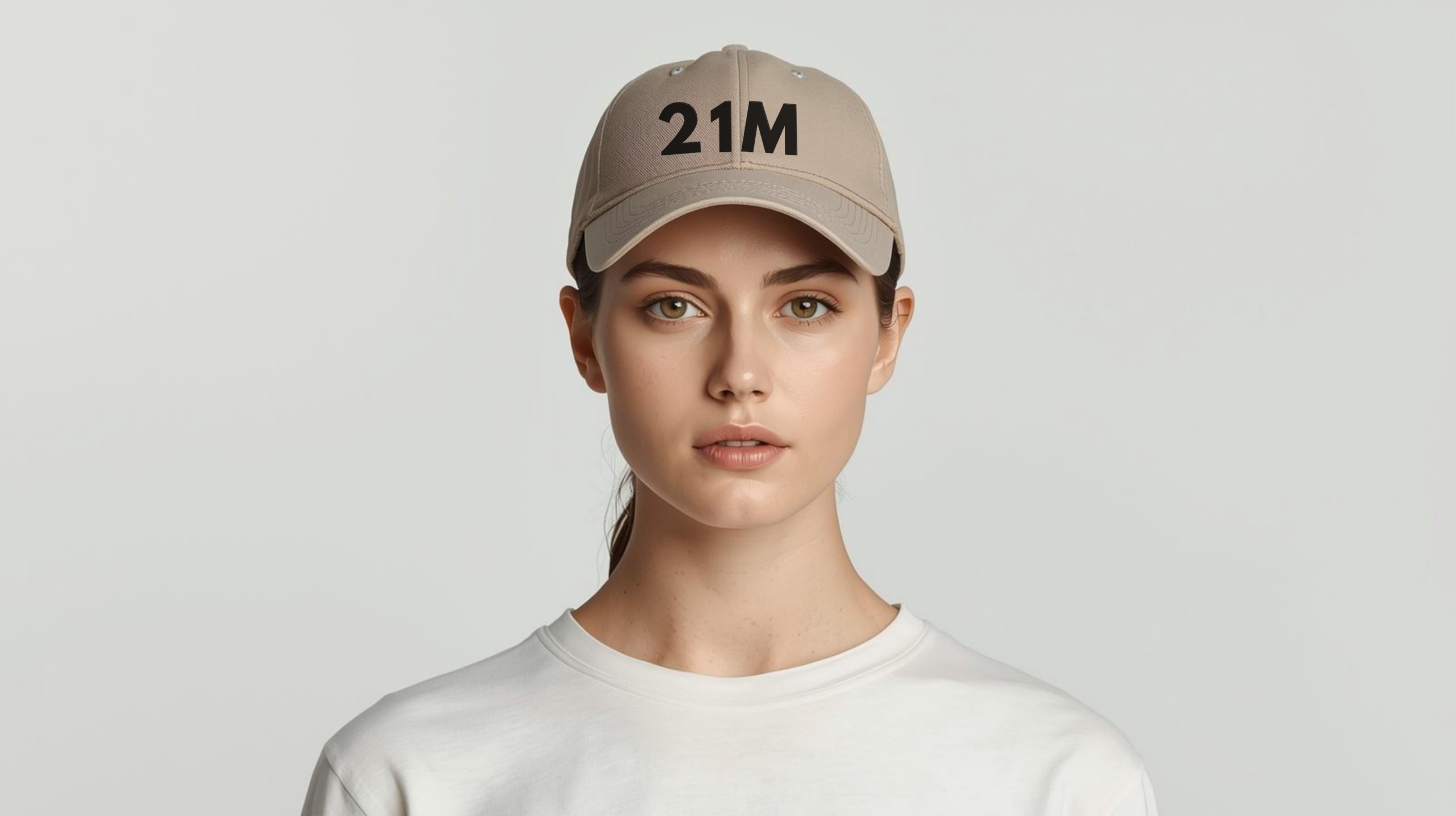 Bitcoin premium stone cap Satoshi 21M minimalist embroidered design adjustable hat