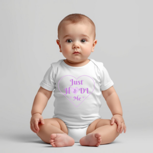 Bitcoin baby bodysuit Just HODL Me pink design organic cotton soft infant clothing