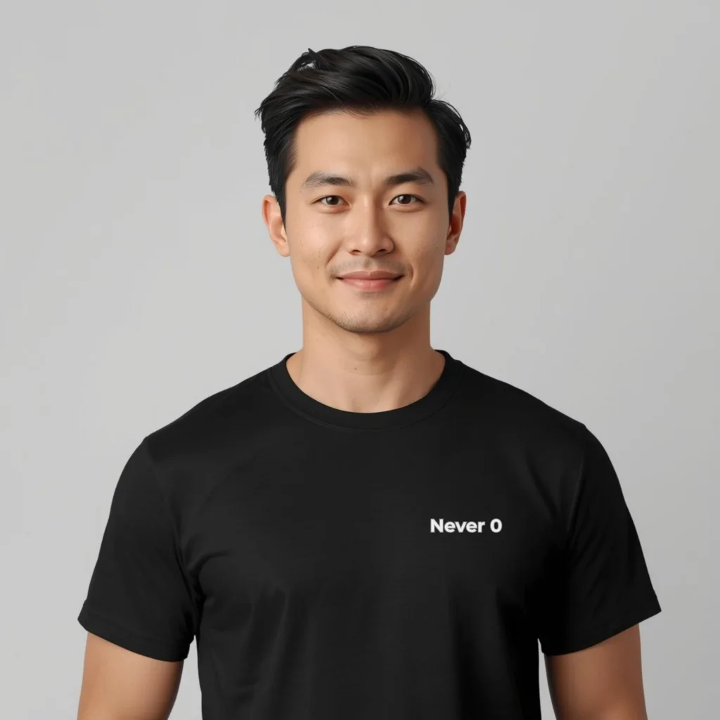 Never 0 Embroidered Bitcoin T-Shirt