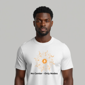 No Center - Only Nodes White Edition — Organic Unisex T‑Shirt | HodlNest