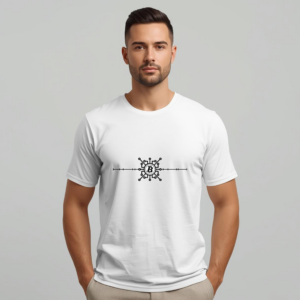 Bitcoin premium white t-shirt The Rulebook minimalist structured design organic cotton