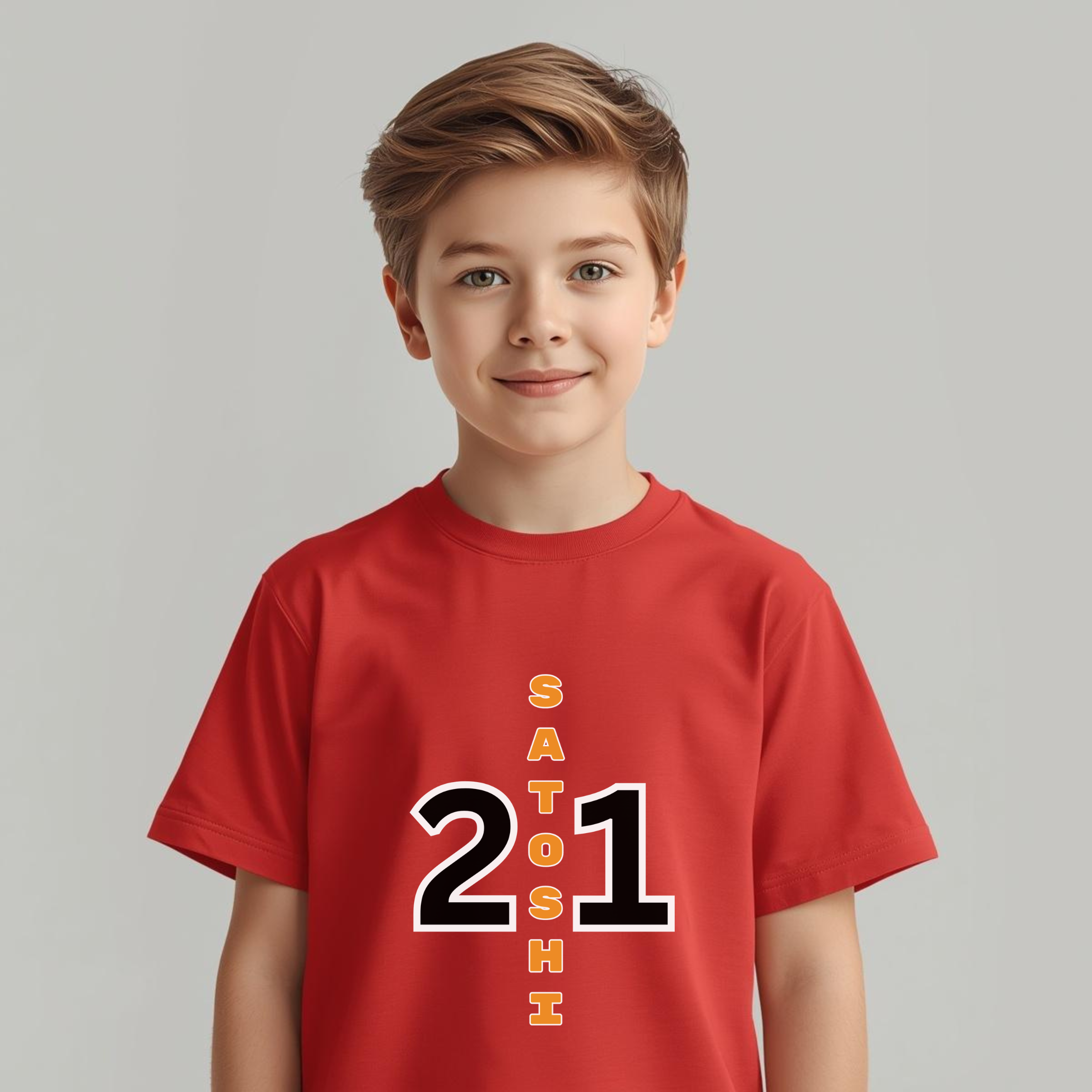 Bitcoin kids t-shirt Satoshi 21M minimalist design organic cotton comfortable clothing