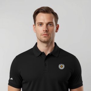Bitcoin premium black polo embroidered standard seal adidas performance shirt