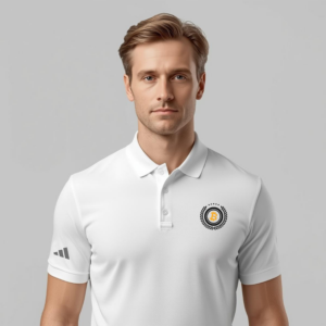 Bitcoin premium white polo embroidered standard seal adidas performance shirt