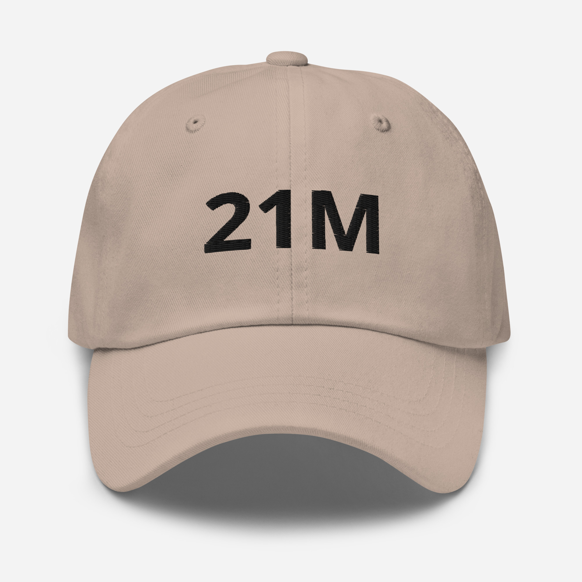 Bitcoin premium stone cap Satoshi 21M minimalist embroidered design adjustable hat