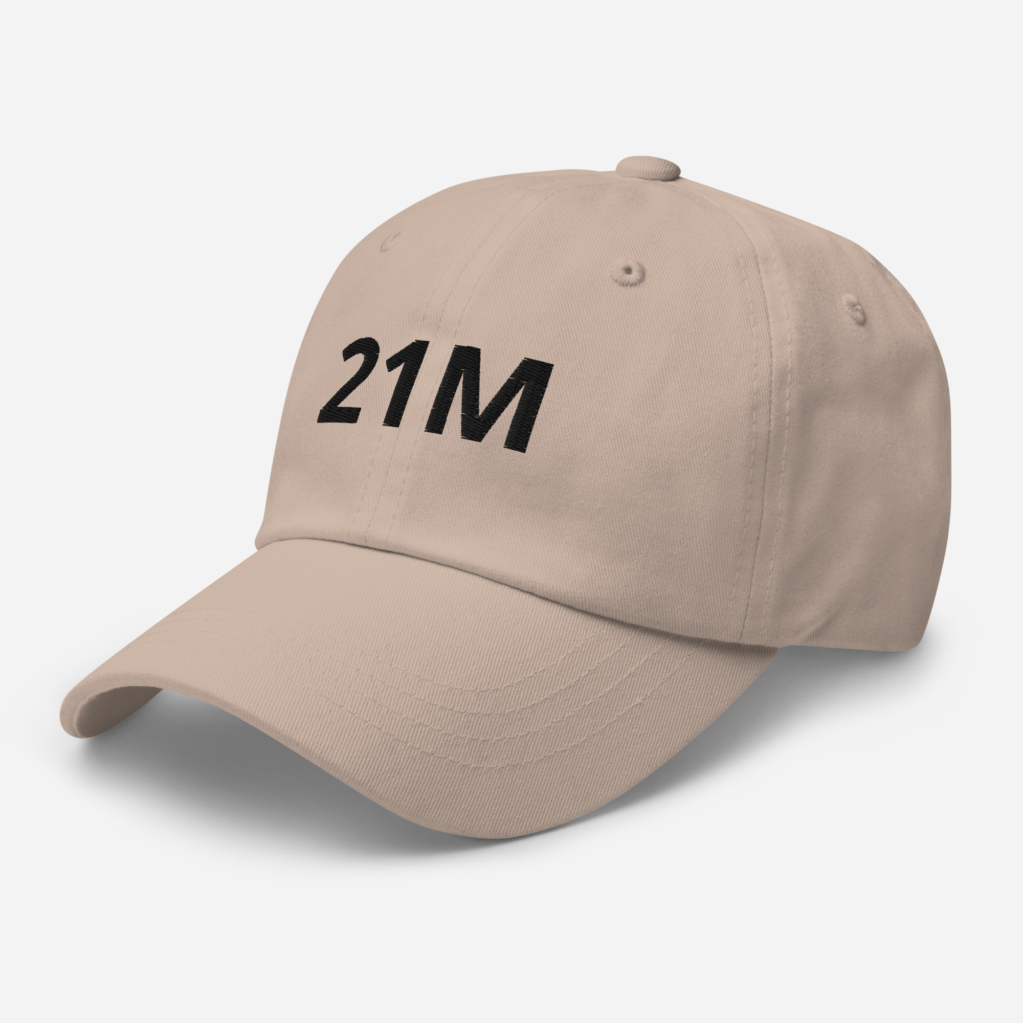 Bitcoin premium stone cap Satoshi 21M minimalist embroidered design adjustable hat
