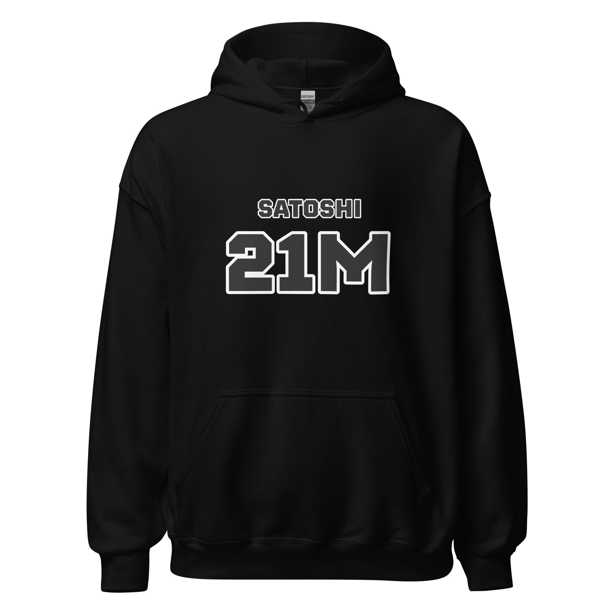 Bitcoin premium hoodie Satoshi 21M minimalist typography design structured warm clothing