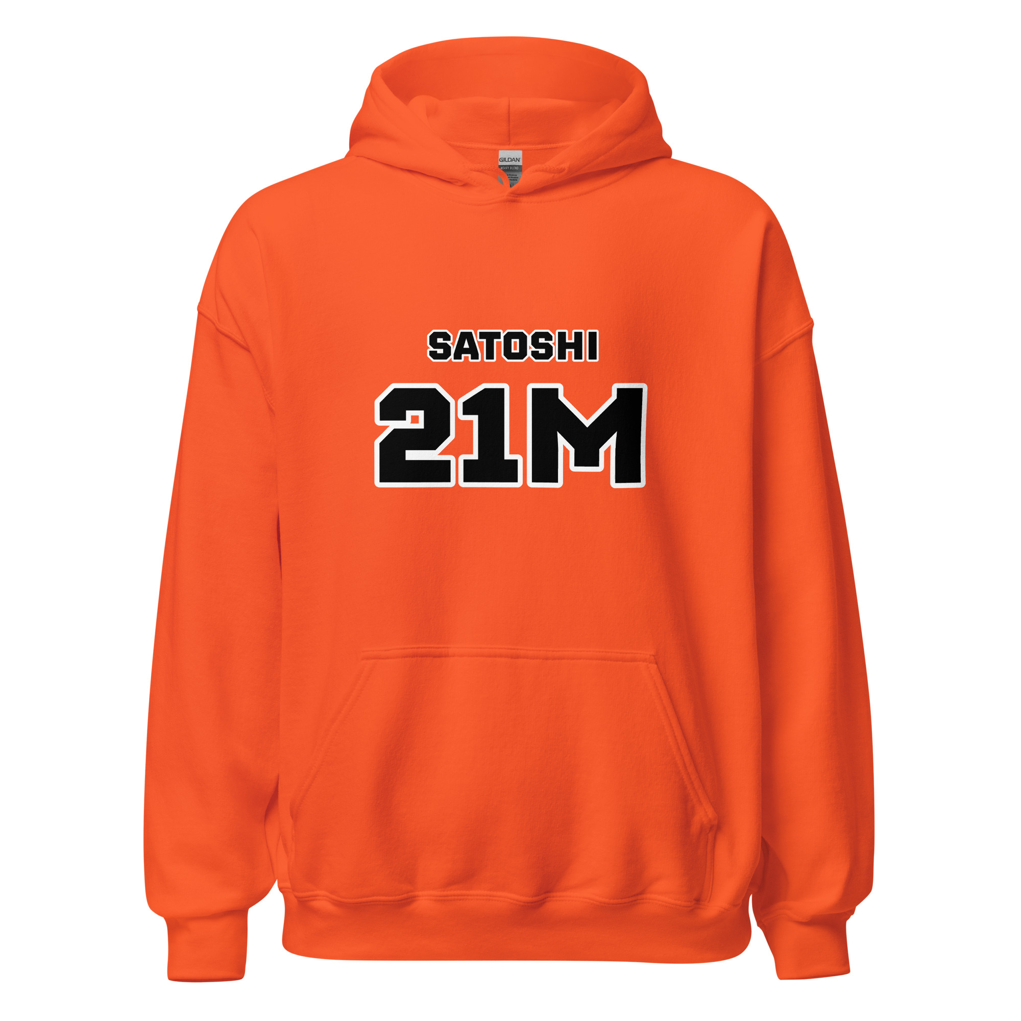 Bitcoin premium hoodie Satoshi 21M minimalist typography design structured warm clothing