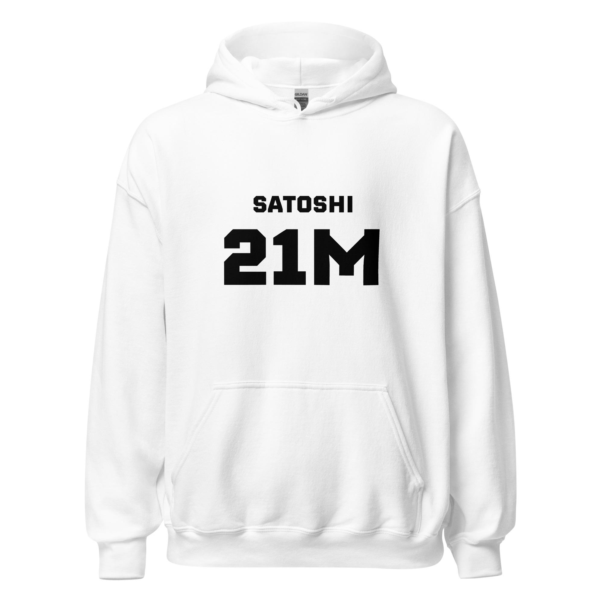 Bitcoin premium hoodie Satoshi 21M minimalist typography design structured warm clothing