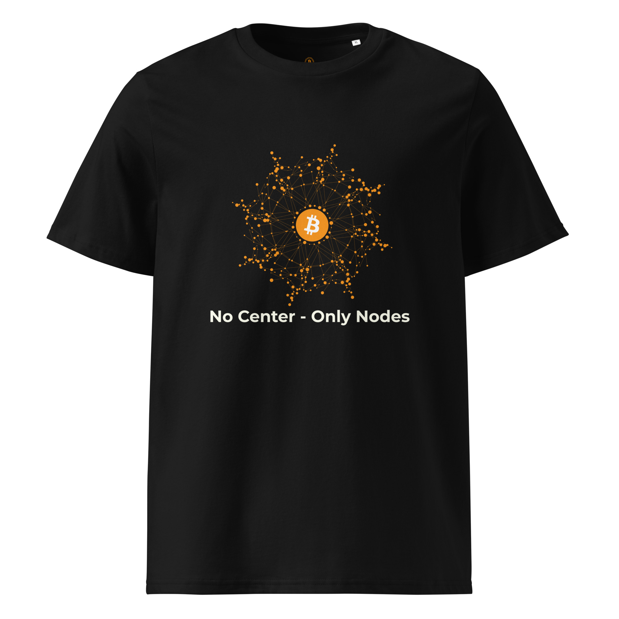 Bitcoin premium t-shirt No Center Only Nodes network design organic cotton minimalist shirt
