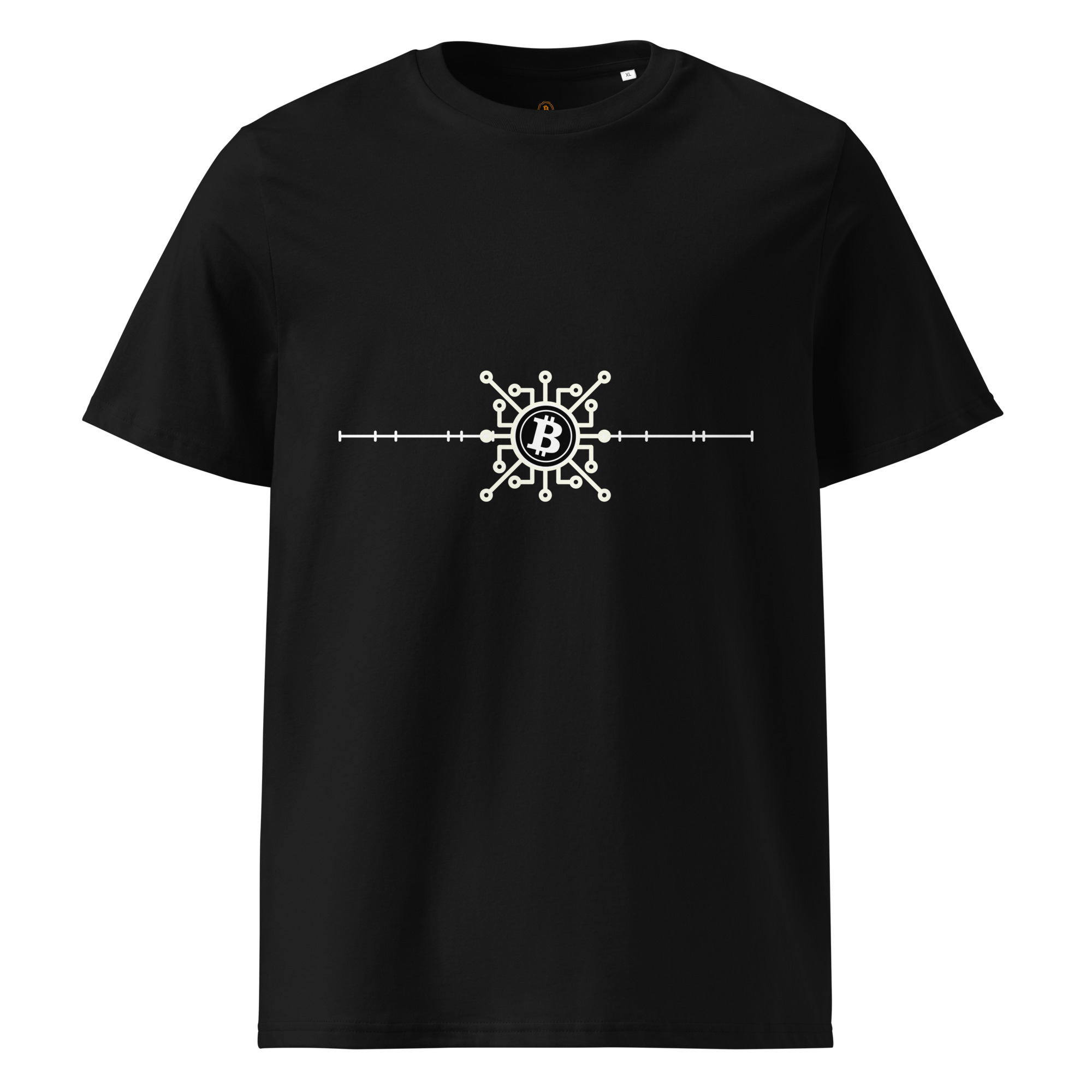 Bitcoin premium dark t-shirt The Rulebook structured minimalist design organic cotton
