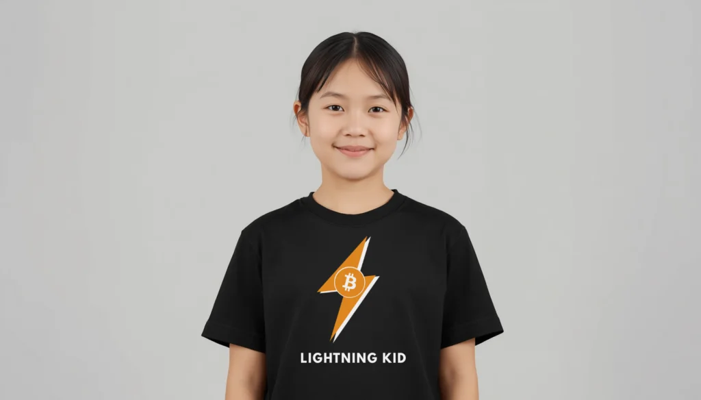 Bitcoin kids t-shirt Lightning Kid organic cotton comfortable lightweight shirt for children