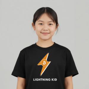Bitcoin kids t-shirt Lightning Kid organic cotton comfortable lightweight shirt for children