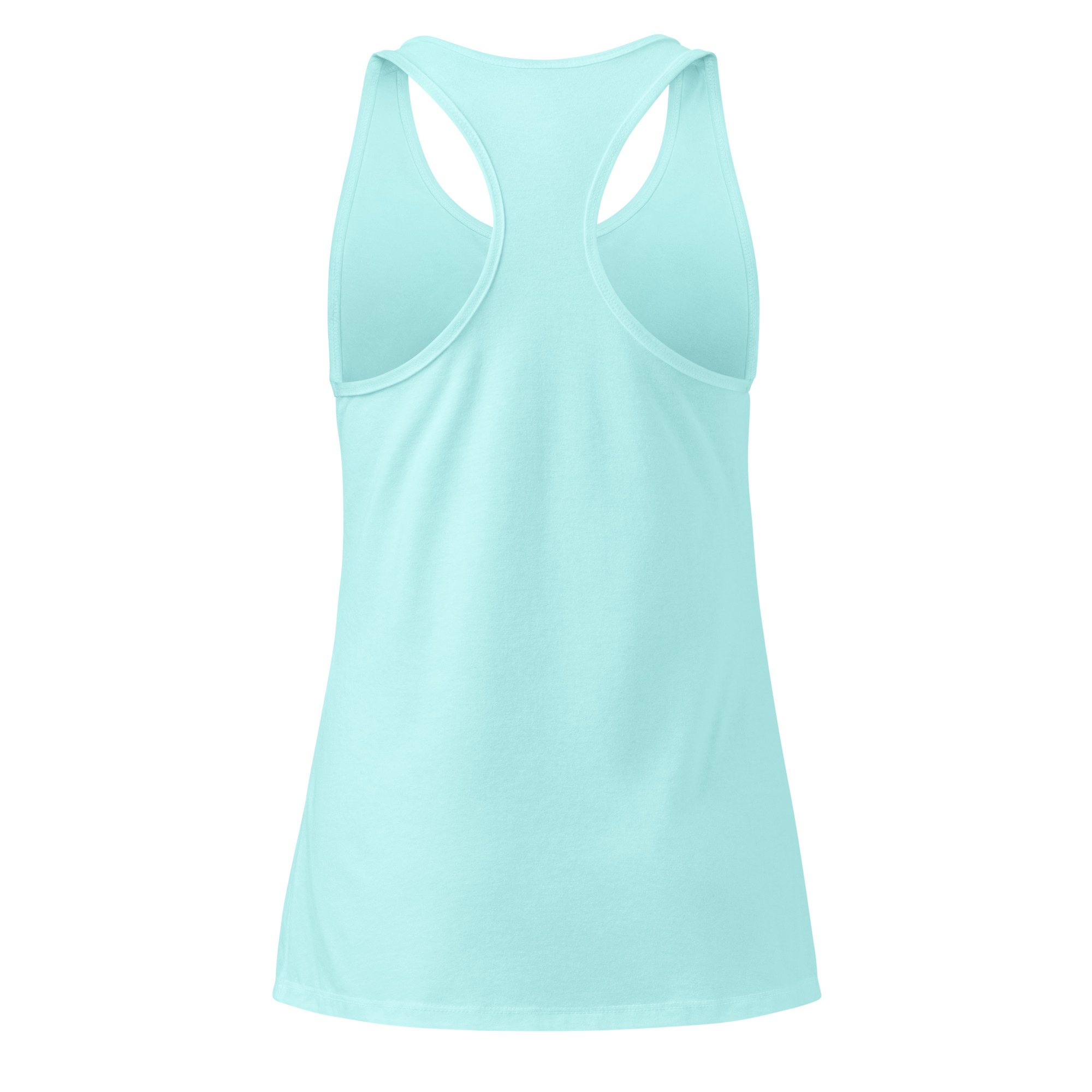 Minimalist bitcoin racerback tank top for women with subtle design, available in color and dark edition
