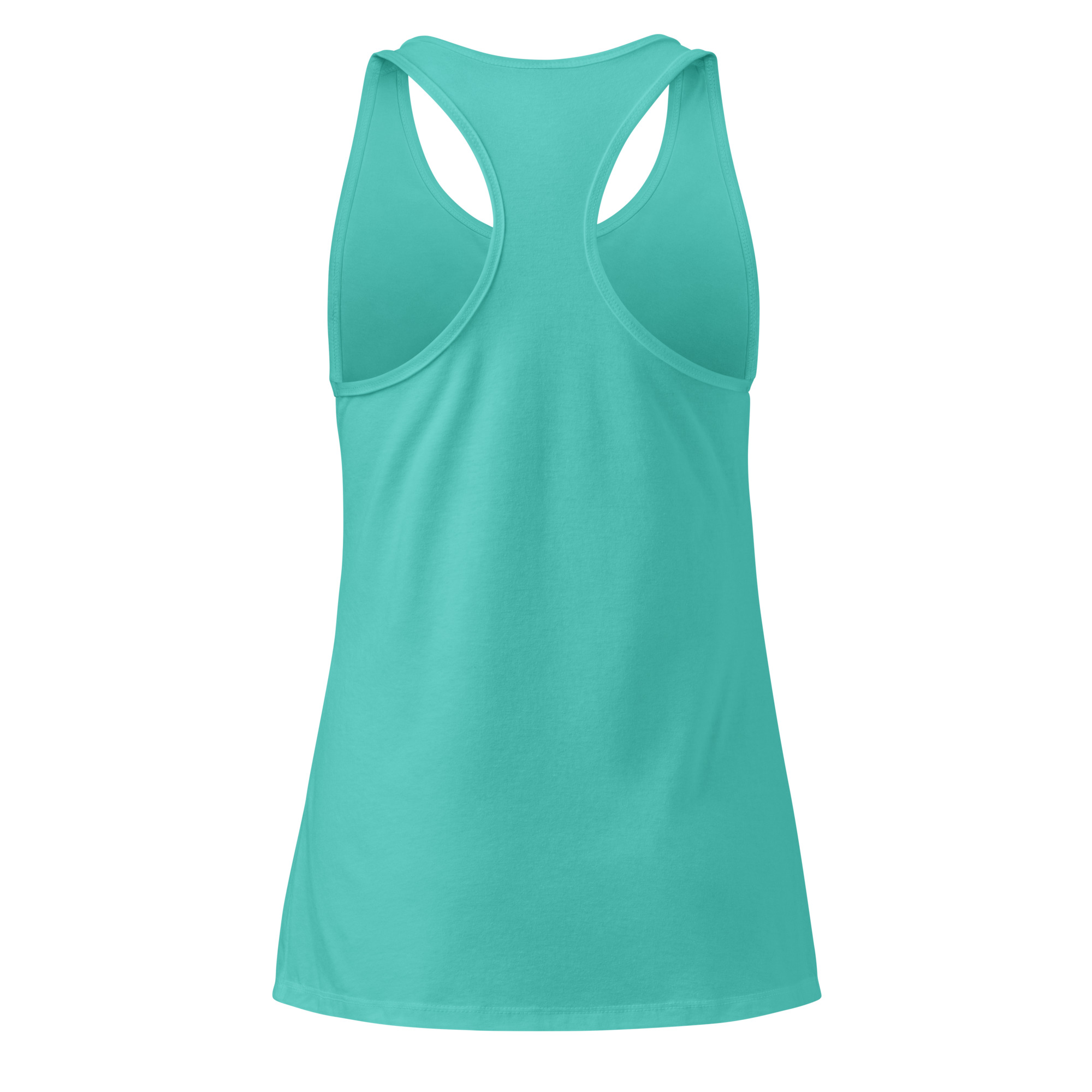 Minimalist bitcoin racerback tank top for women with subtle design, available in color and dark edition