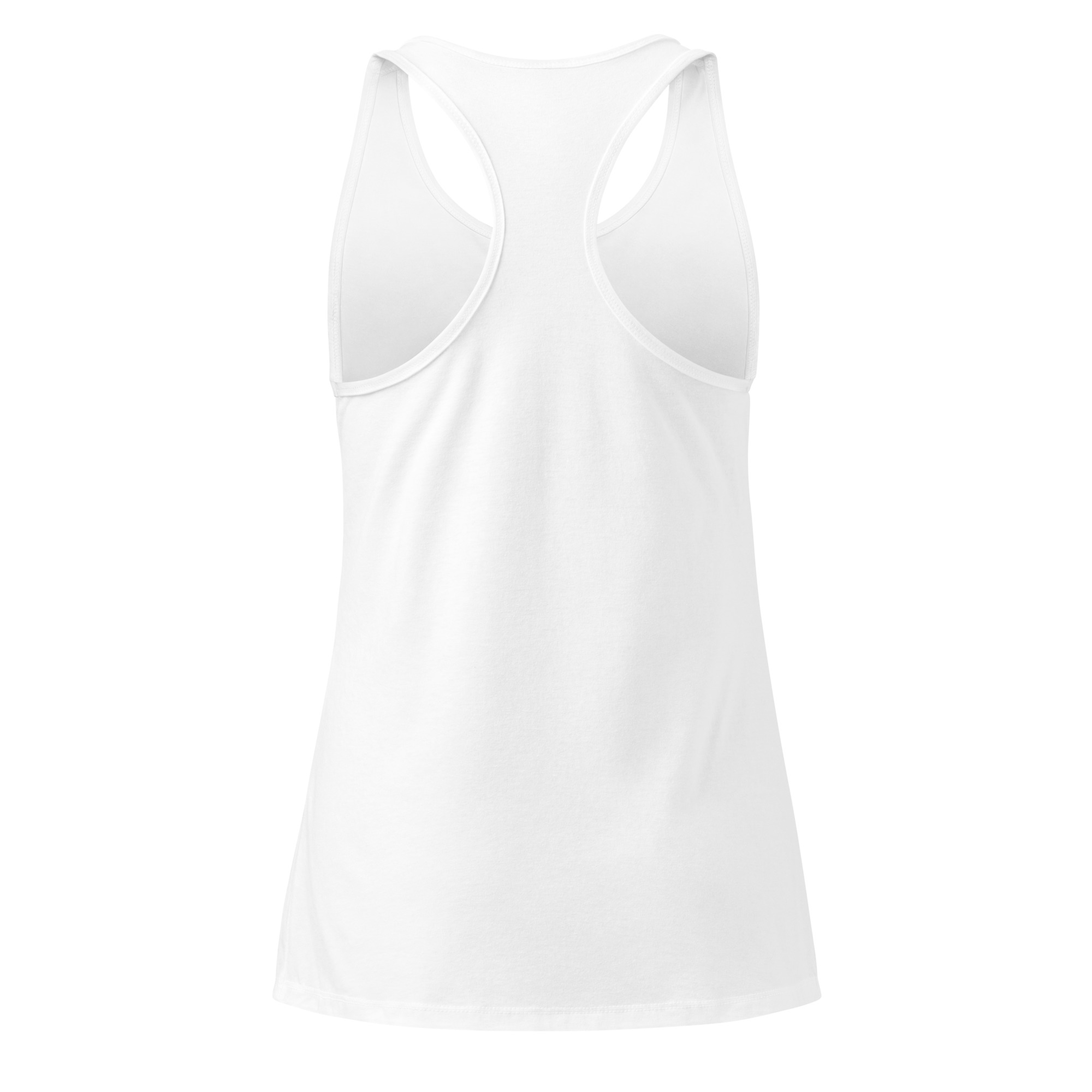 Minimalist bitcoin racerback tank top for women with subtle design, available in color and dark edition