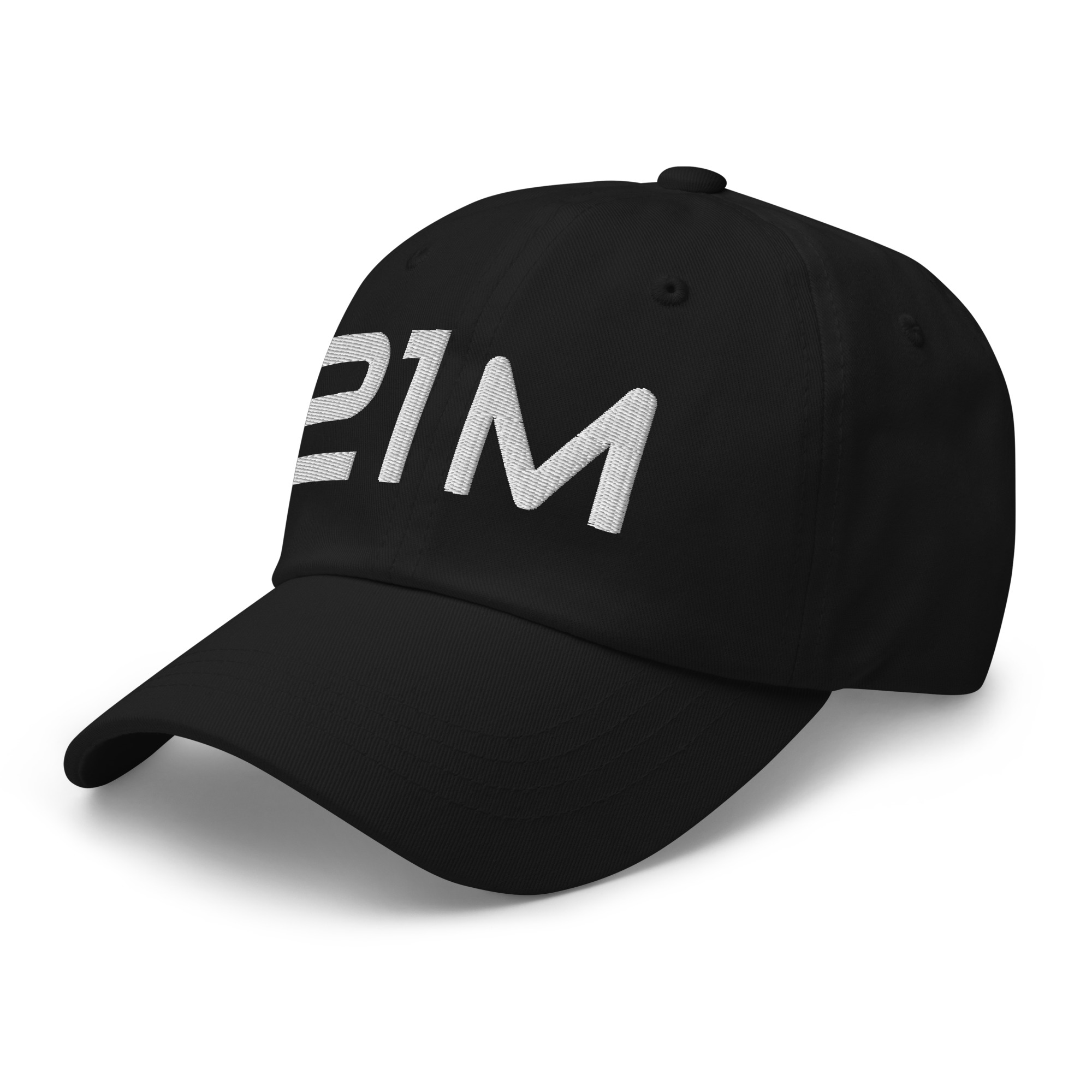 Bitcoin premium black cap Satoshi 21M minimalist embroidered design adjustable hat