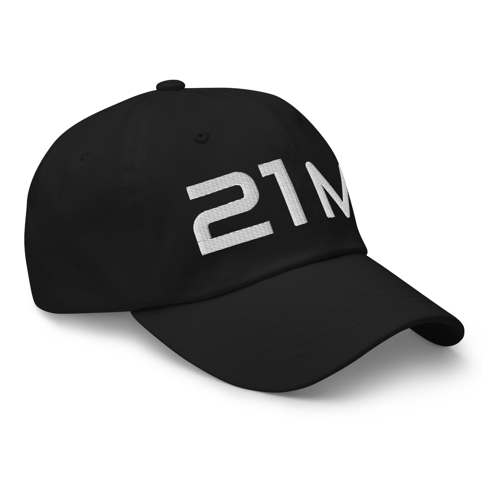 Bitcoin premium black cap Satoshi 21M minimalist embroidered design adjustable hat