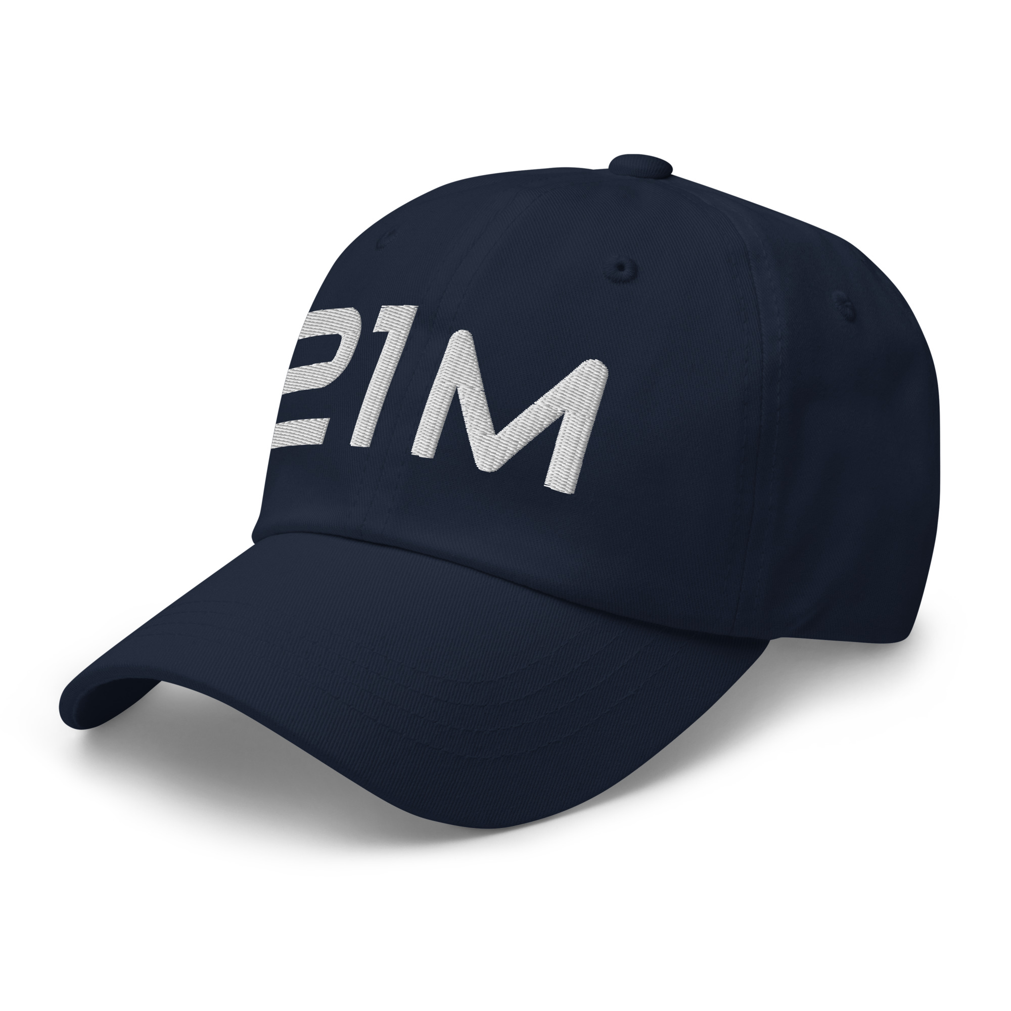 Bitcoin premium navy cap Satoshi 21M minimalist embroidered design adjustable hat