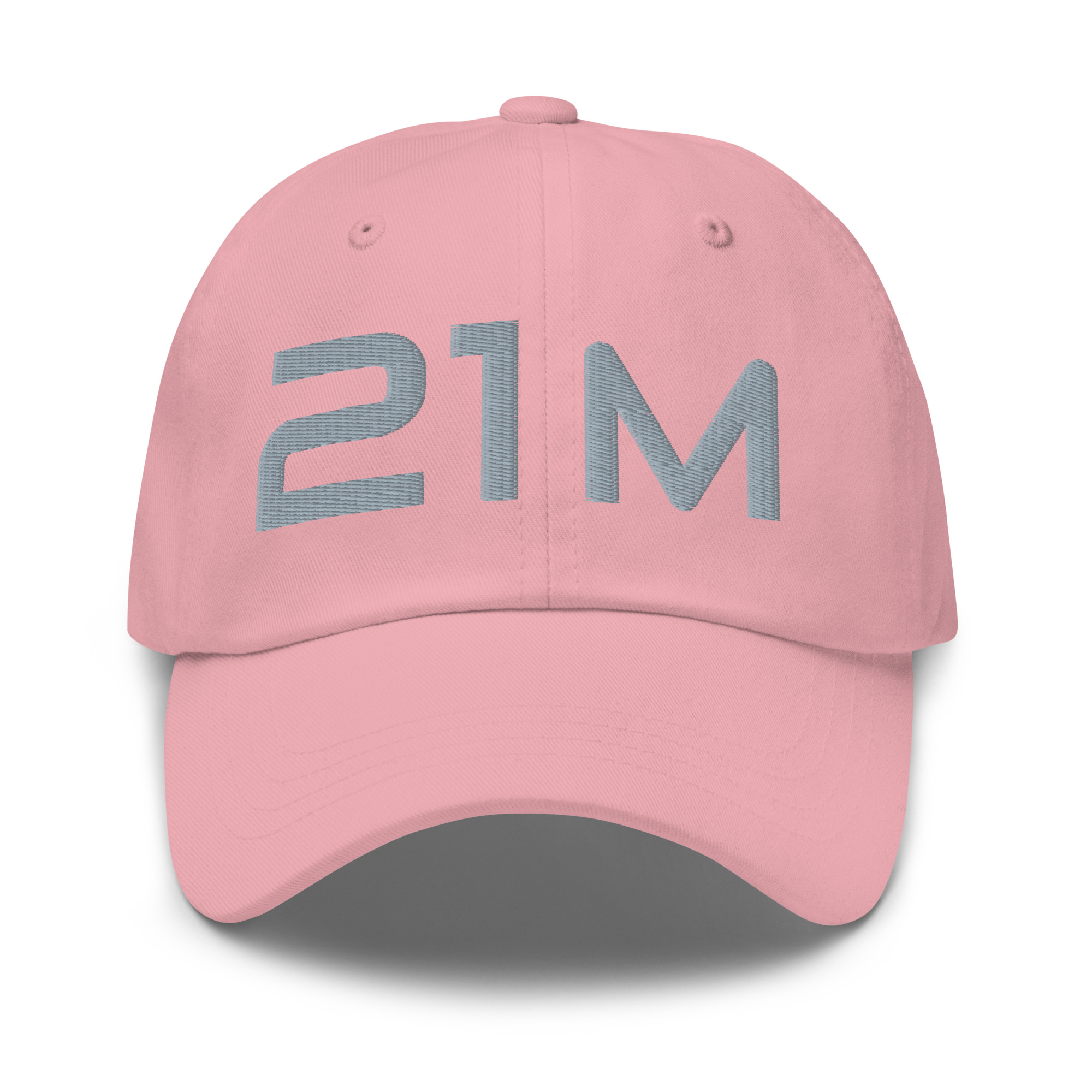 Bitcoin premium pink cap Satoshi 21M minimalist embroidered design adjustable hat