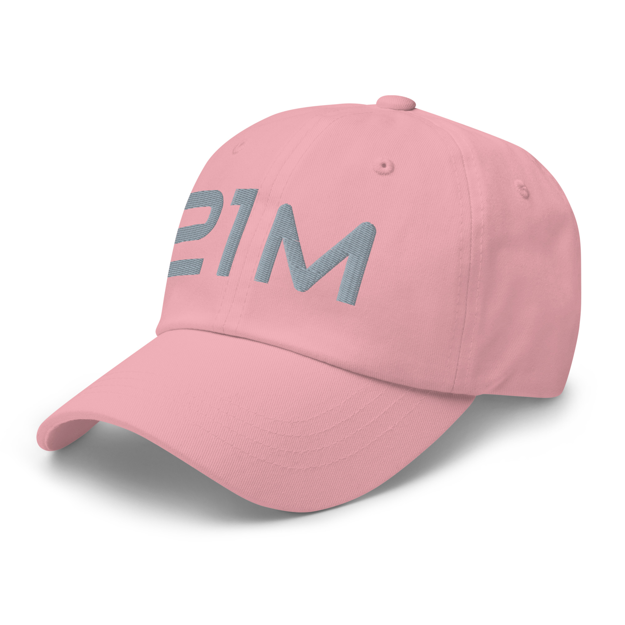 Bitcoin premium pink cap Satoshi 21M minimalist embroidered design adjustable hat